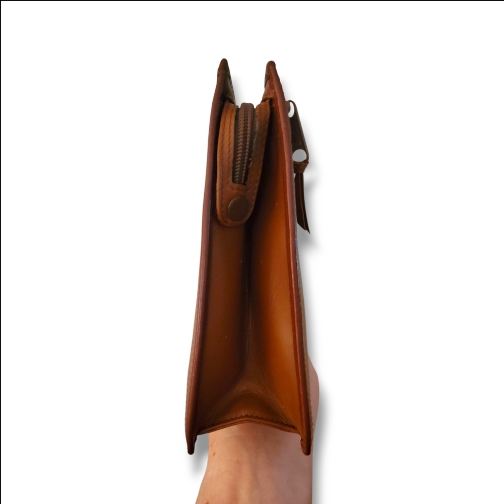 Vintage DIOR Caramel Leather Wristlet Clutch Pouch - Picture 8 of 15